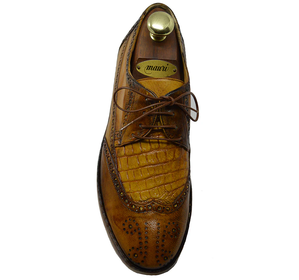 Mauri 8668 -8563 Leather & Alligator Wingtip Low-top Sneakers - Image 4
