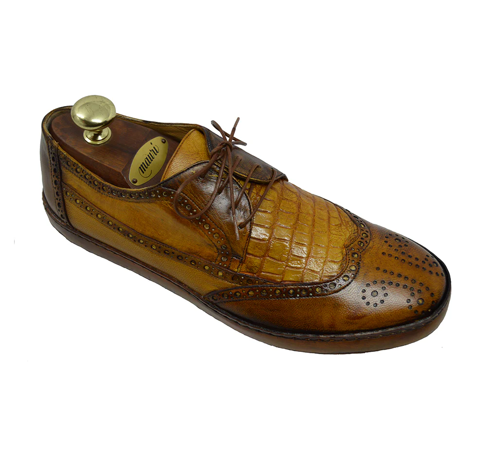 Mauri 8668 -8563 Leather & Alligator Wingtip Low-top Sneakers - Image 5