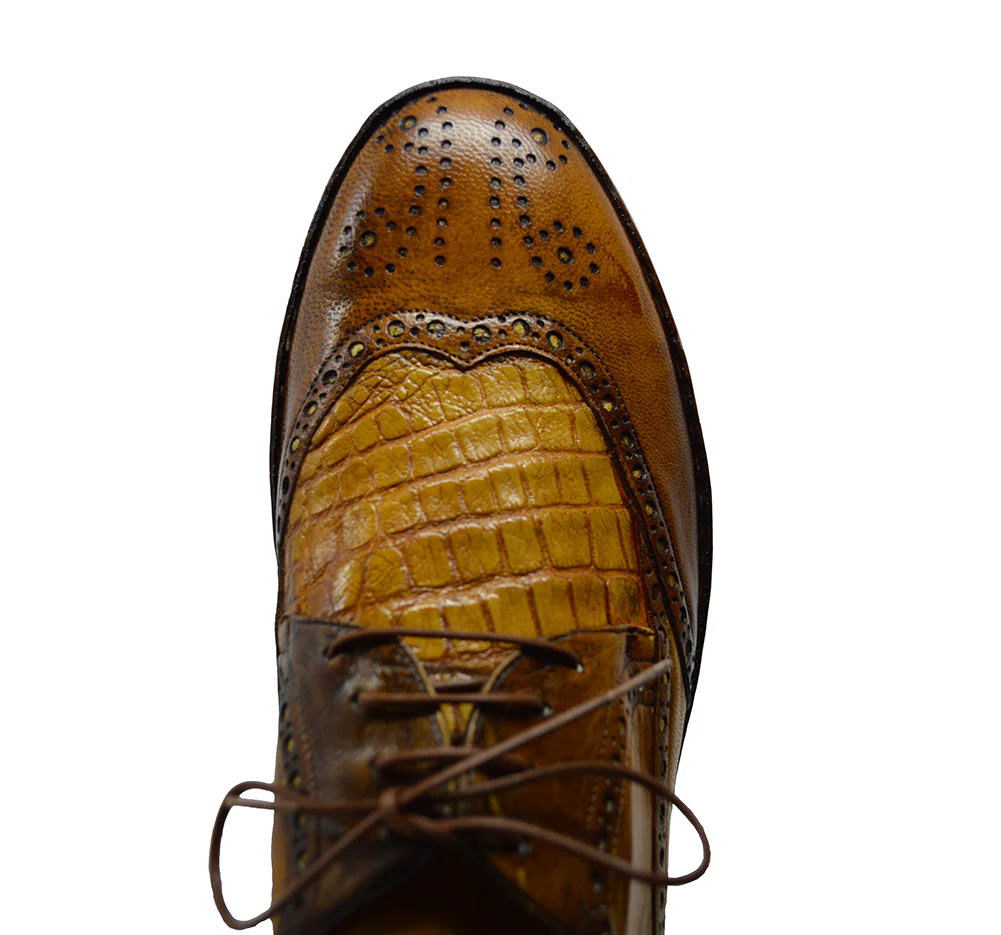 Mauri 8668 -8563 Leather & Alligator Wingtip Low-top Sneakers - Image 6