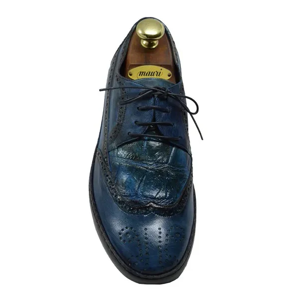 Mauri 8668 -8563 Leather & Alligator Wingtip Low-top Sneakers - Image 9