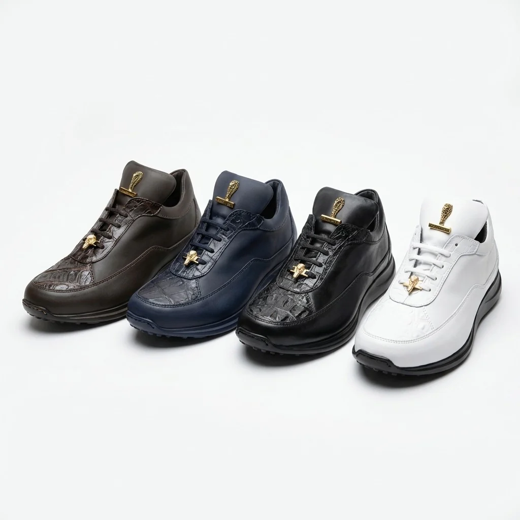 Mauri 8900 Napa Leather and Baby Crocodile Sneakers - Image 10