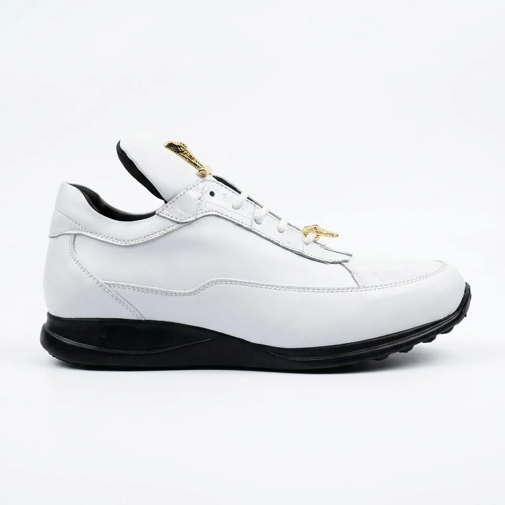 Mauri 8900 Napa Leather and Baby Crocodile Sneakers - Image 13