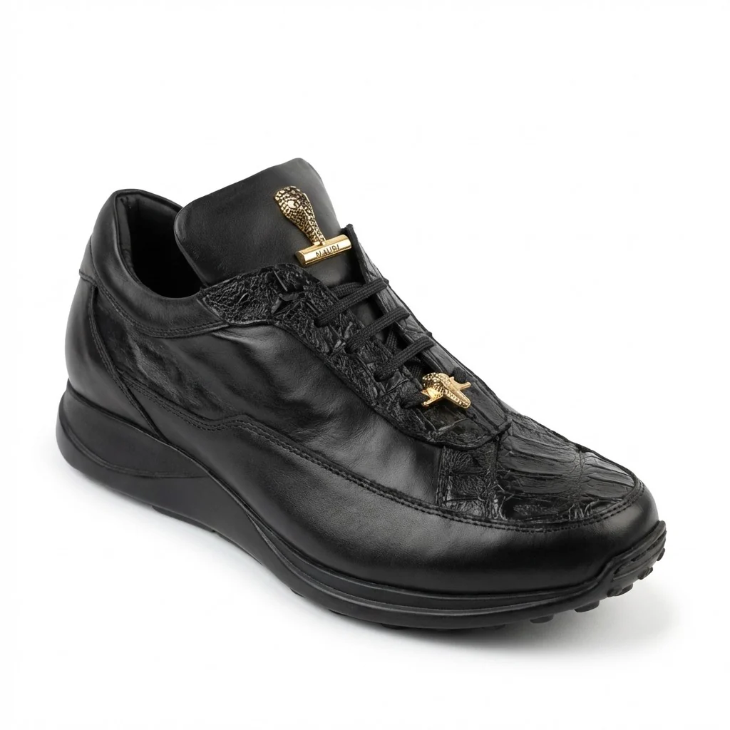 Mauri 8900 Napa Leather and Baby Crocodile Sneakers - Image 15