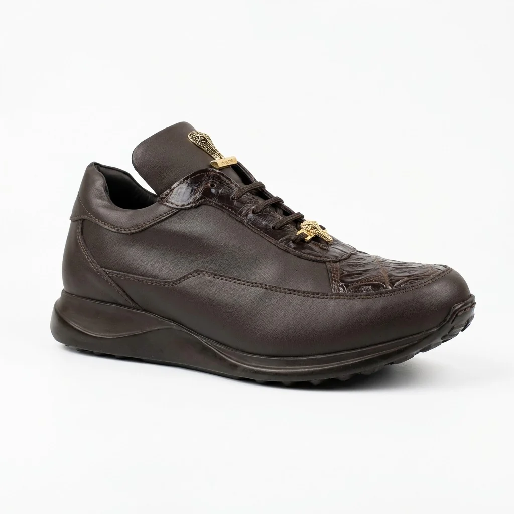 Mauri 8900 Napa Leather and Baby Crocodile Sneakers - Image 18