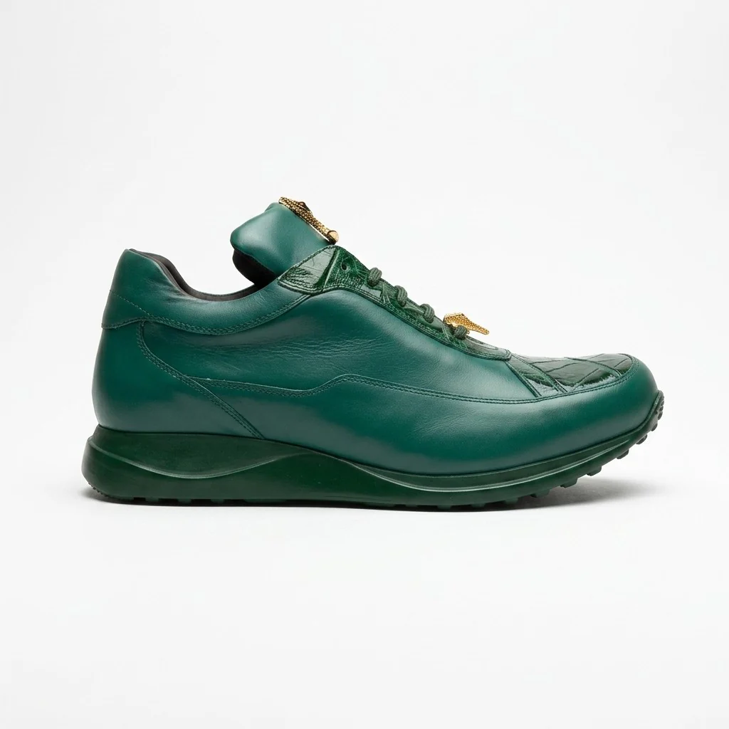 Mauri 8900 Napa Leather and Baby Crocodile Sneakers - Image 2
