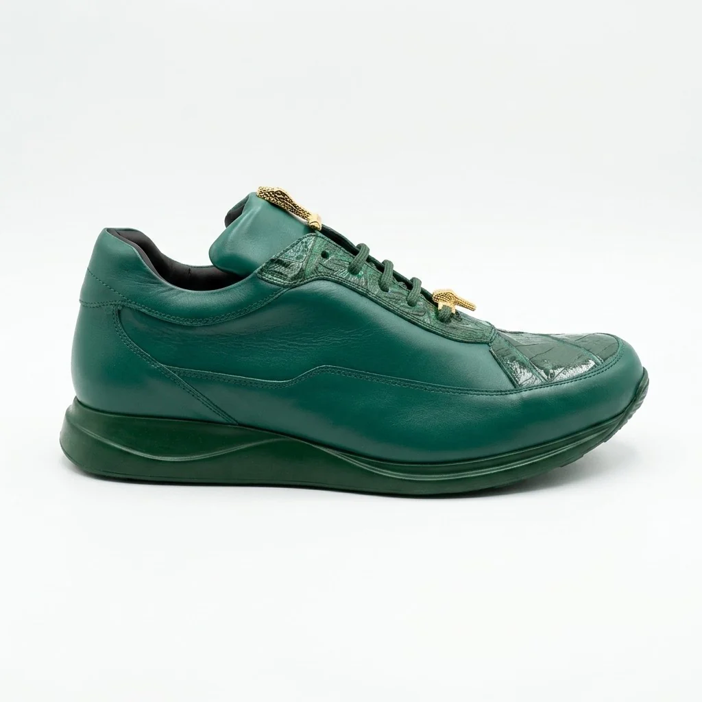 Mauri 8900 Napa Leather and Baby Crocodile Sneakers - Image 3