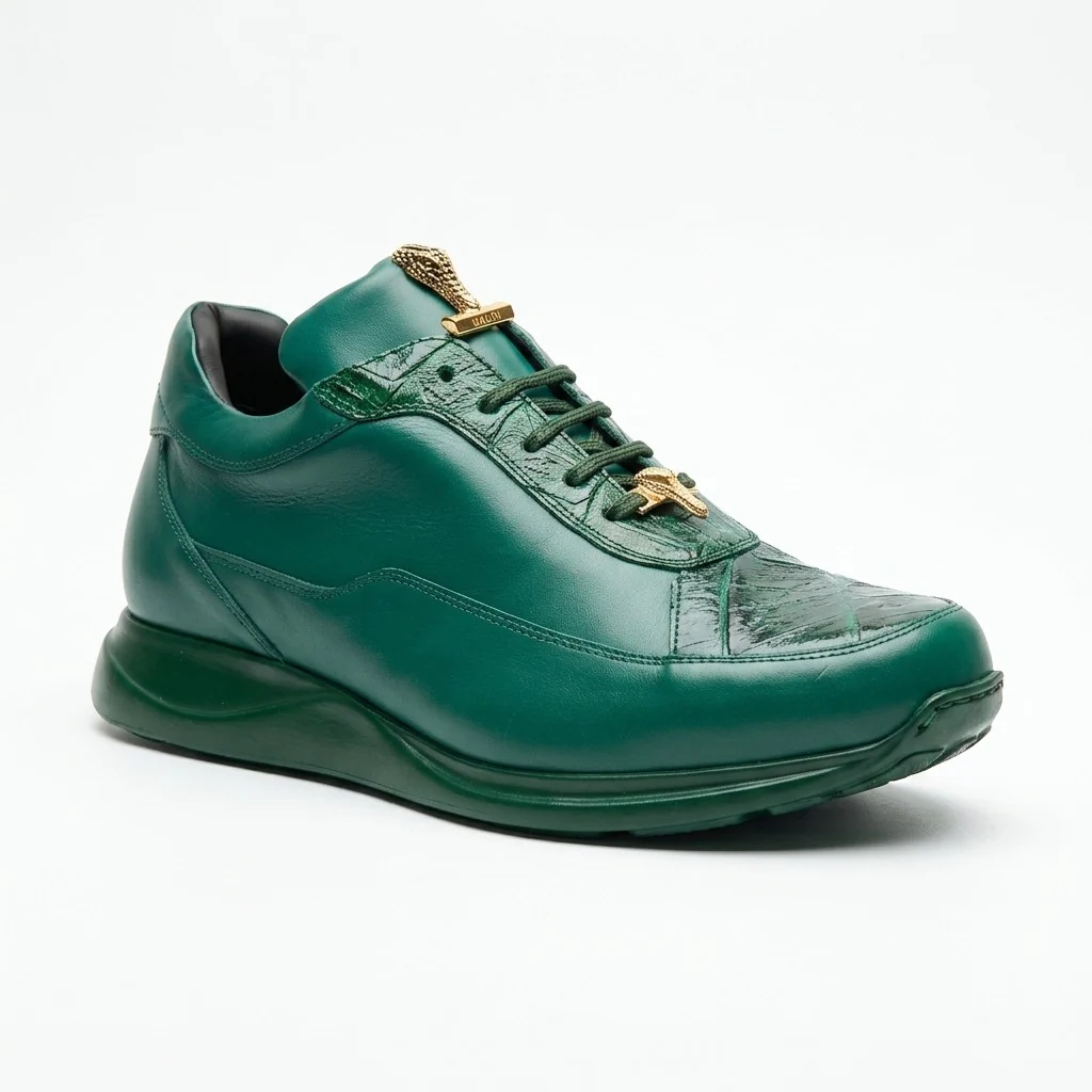 Mauri 8900 Napa Leather and Baby Crocodile Sneakers - Image 5