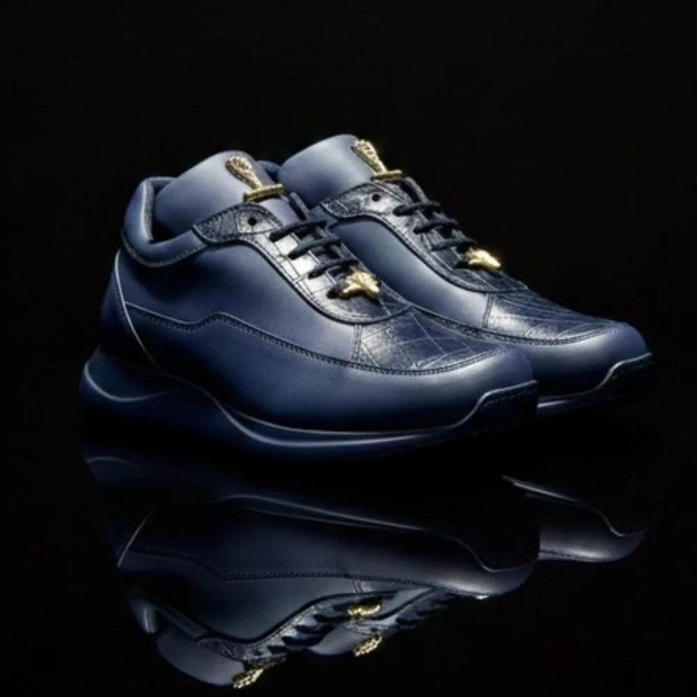 Mauri 8900 Napa Leather and Baby Crocodile Sneakers - Image 7