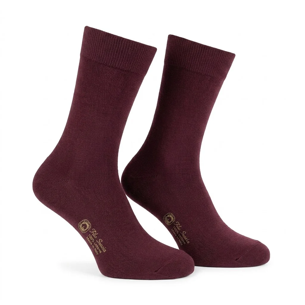 Distretto73 Men's 100% Filoscozia Cotton Solid Color Dress Socks - Image 4