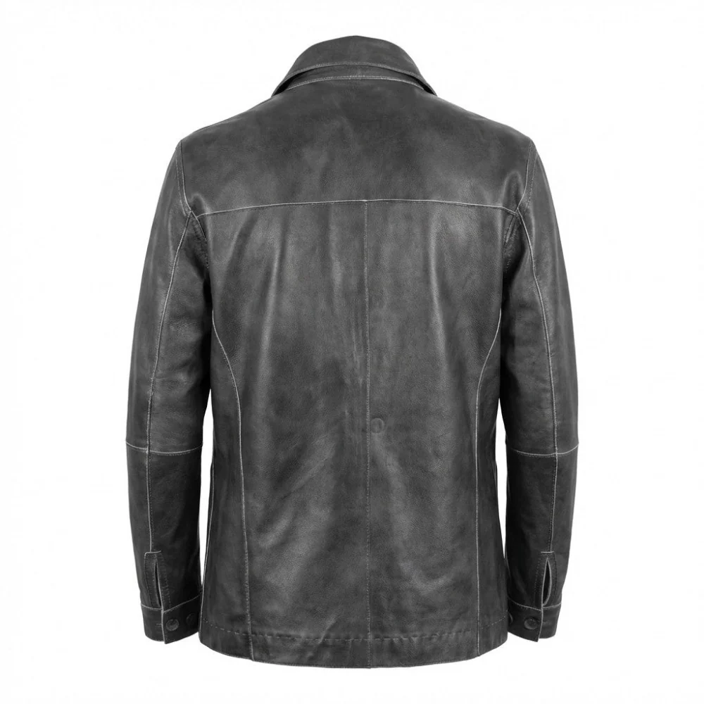 Missani Reversible Distressed Leather Jacket - Image 6