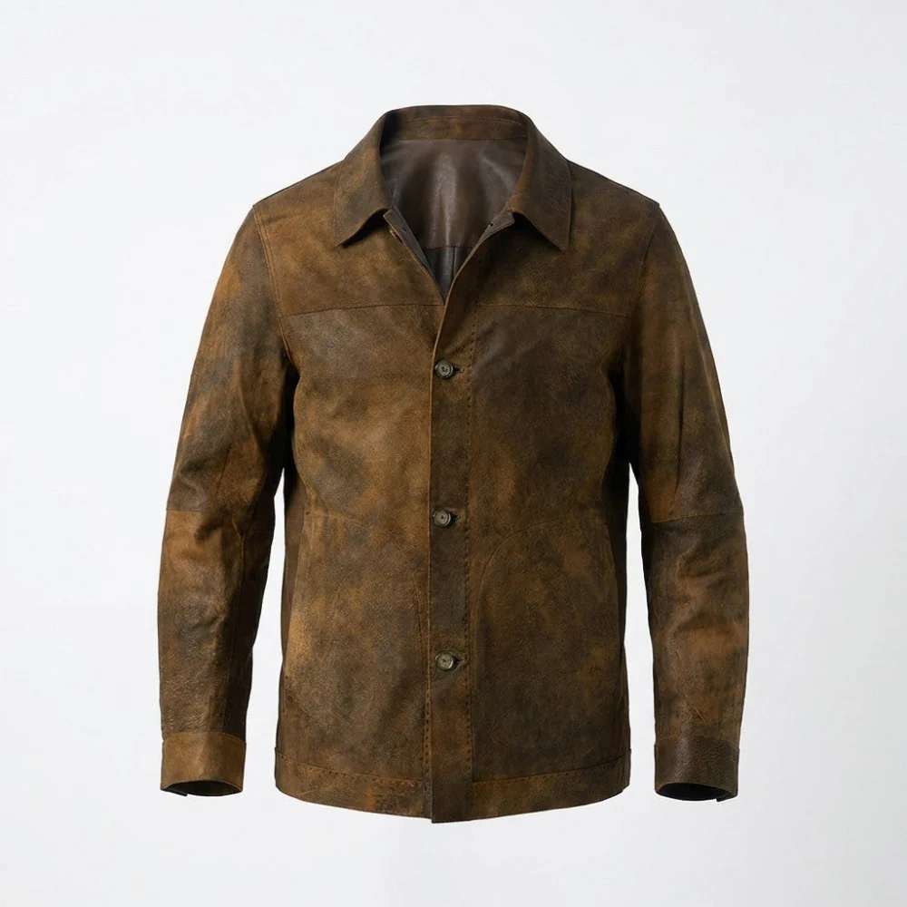 Missani Reversible Distressed Leather Jacket - Image 8