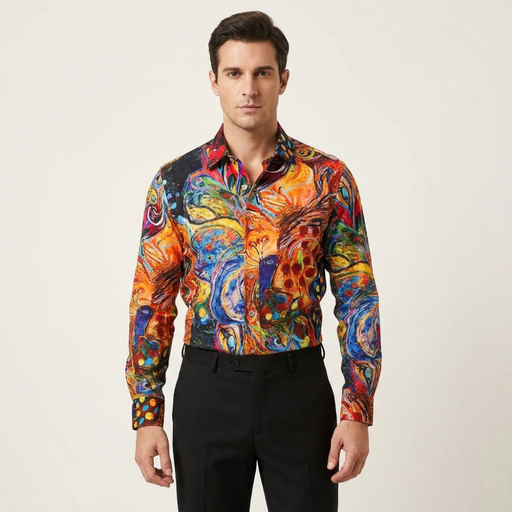 Philippe Cotton Shirt Designed Red