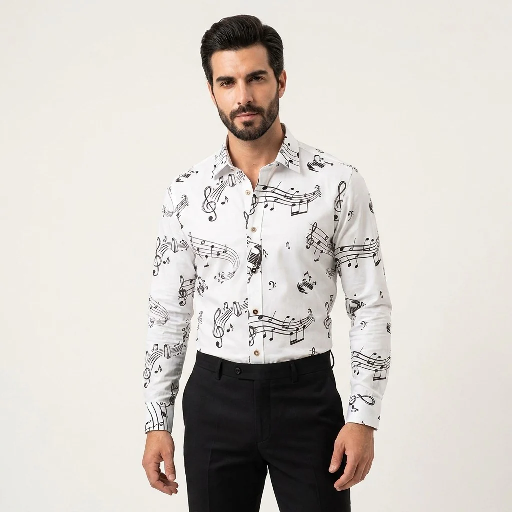 Philippe Cotton Shirt White with Black