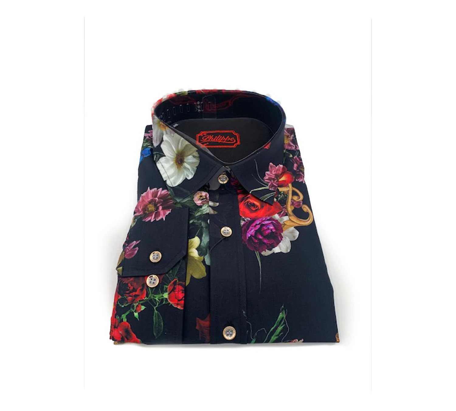 Philippe Royal Floral Button Up Shirt A82 - Image 3