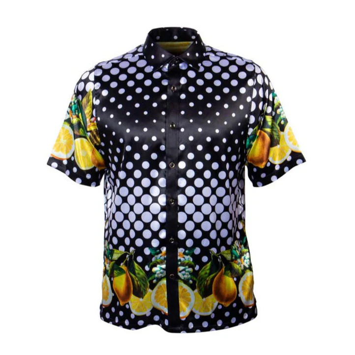 Prestige Black-Lemon Button Up Shirt 121