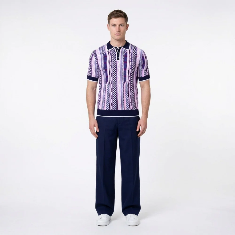 Prestige Knit Design Multi-Color Polo CMK 6041