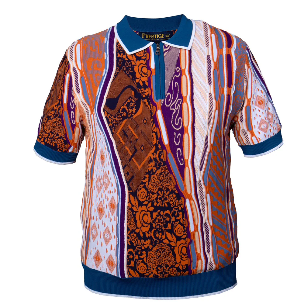 Prestige Polo Neck Half Zip Short Sleeve Shirt CMK-402 - Image 4