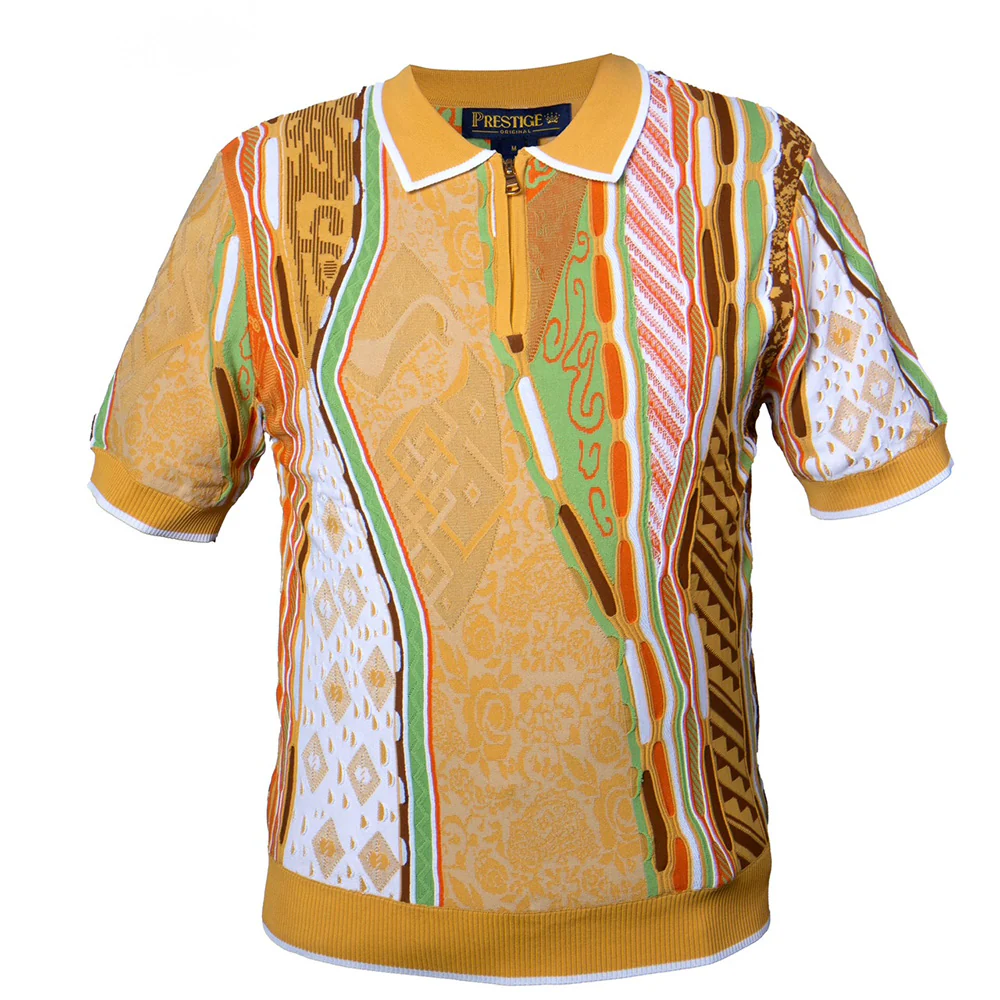 Prestige Polo Neck Half Zip Short Sleeve Shirt CMK-402 - Image 5