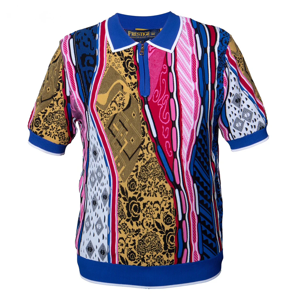 Prestige Polo Neck Half Zip Short Sleeve Shirt CMK-402 - Image 6