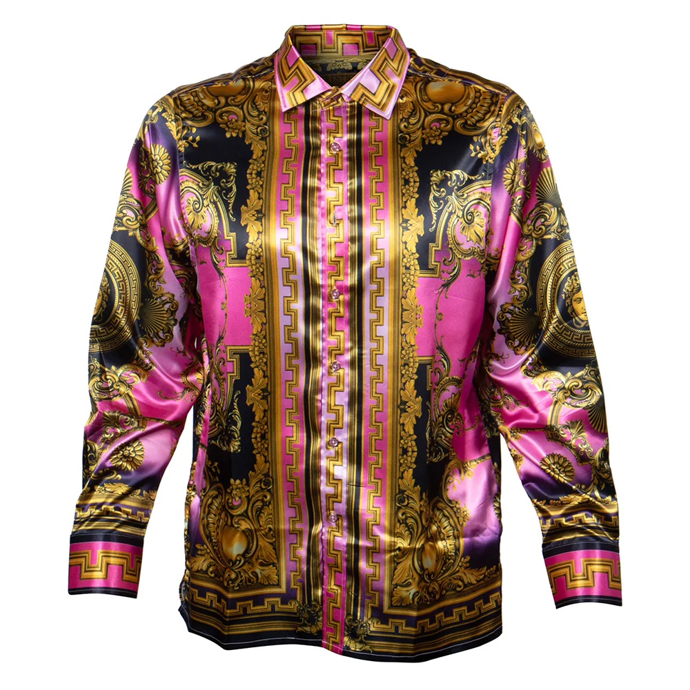 Prestige Satin Digital Print Button Up Shirt PR-450 - Image 2