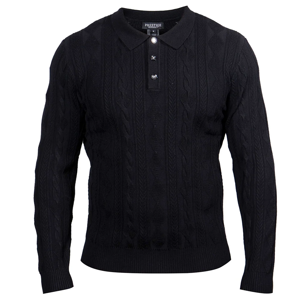 Prestige SW 210 Long Sleeve Polo Sweater - Image 3