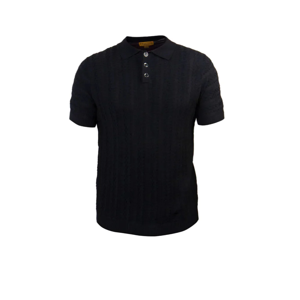 Prestige Textured Knit Polo Shirt 014 - Image 3