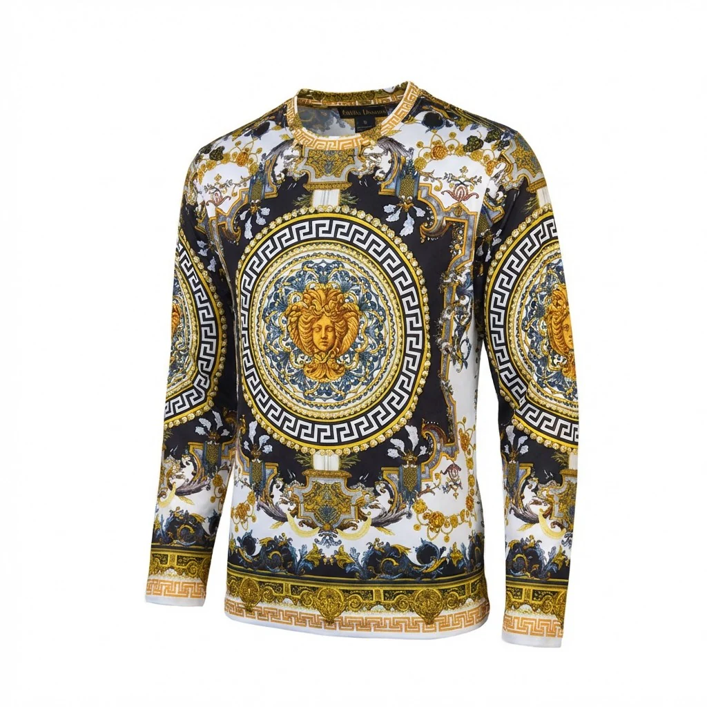 Public Denim Digital Print Luxury Shirt 953 - Image 2
