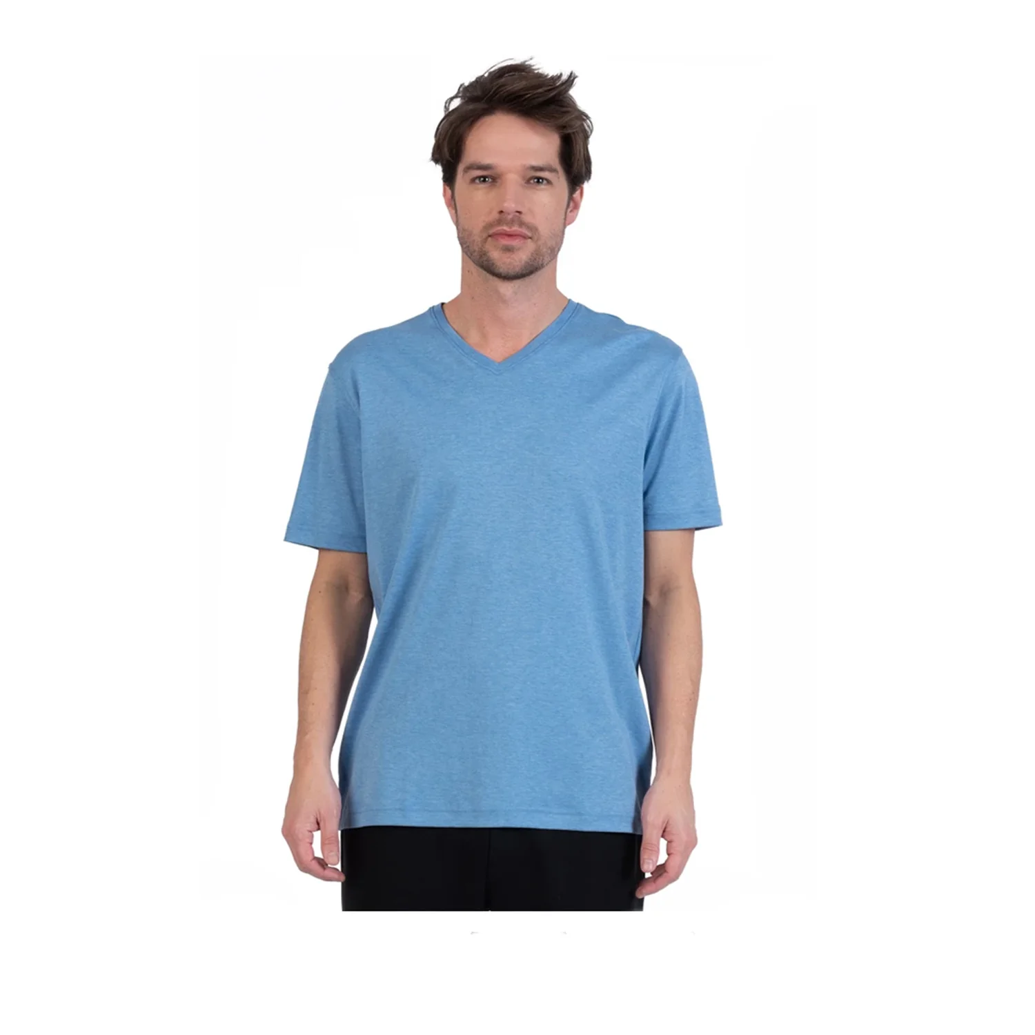 Raffi Mens Aqua Cotton T-Shirt - Image 4