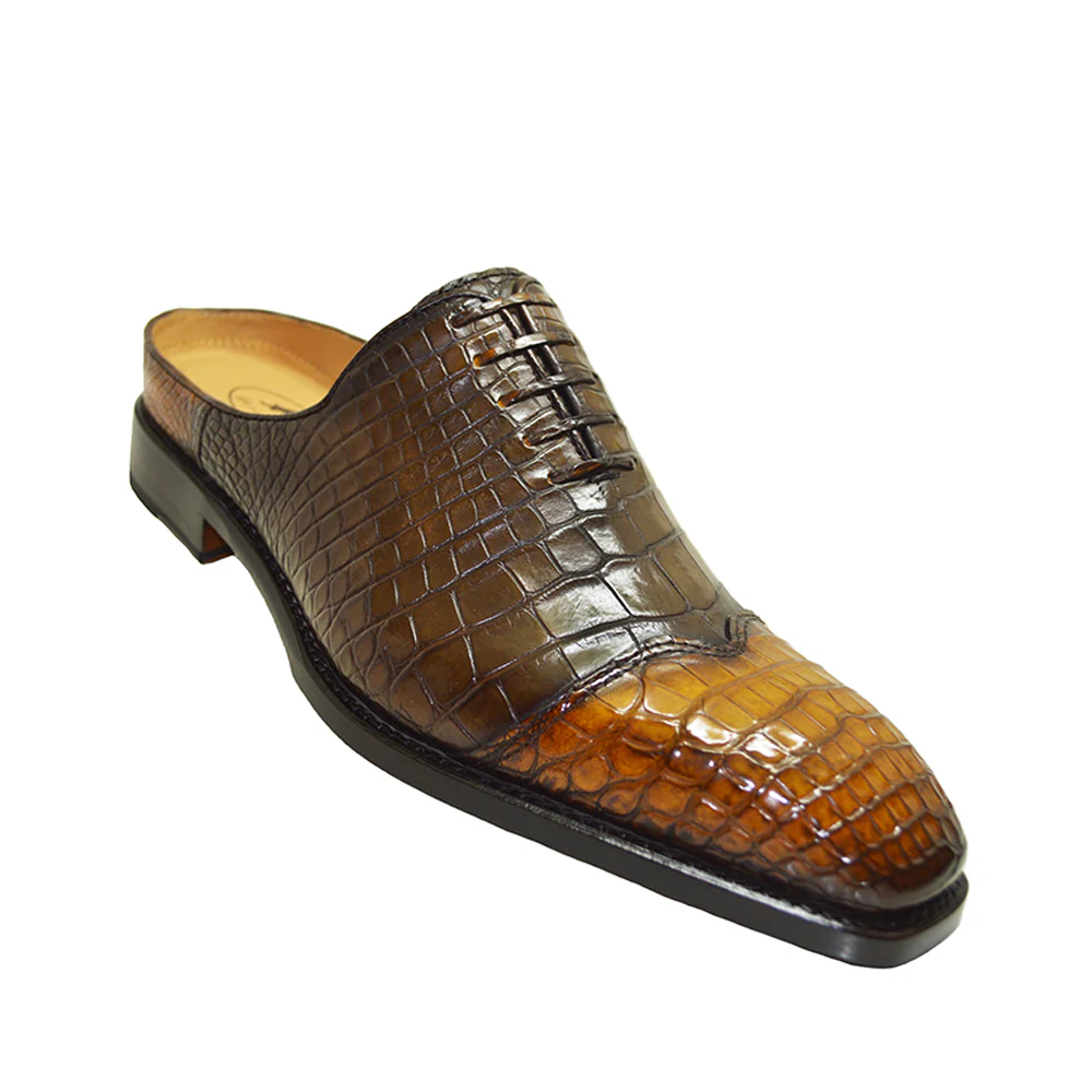 Sheriff Collection 2 Tone Alligator Half Shoe - Image 2