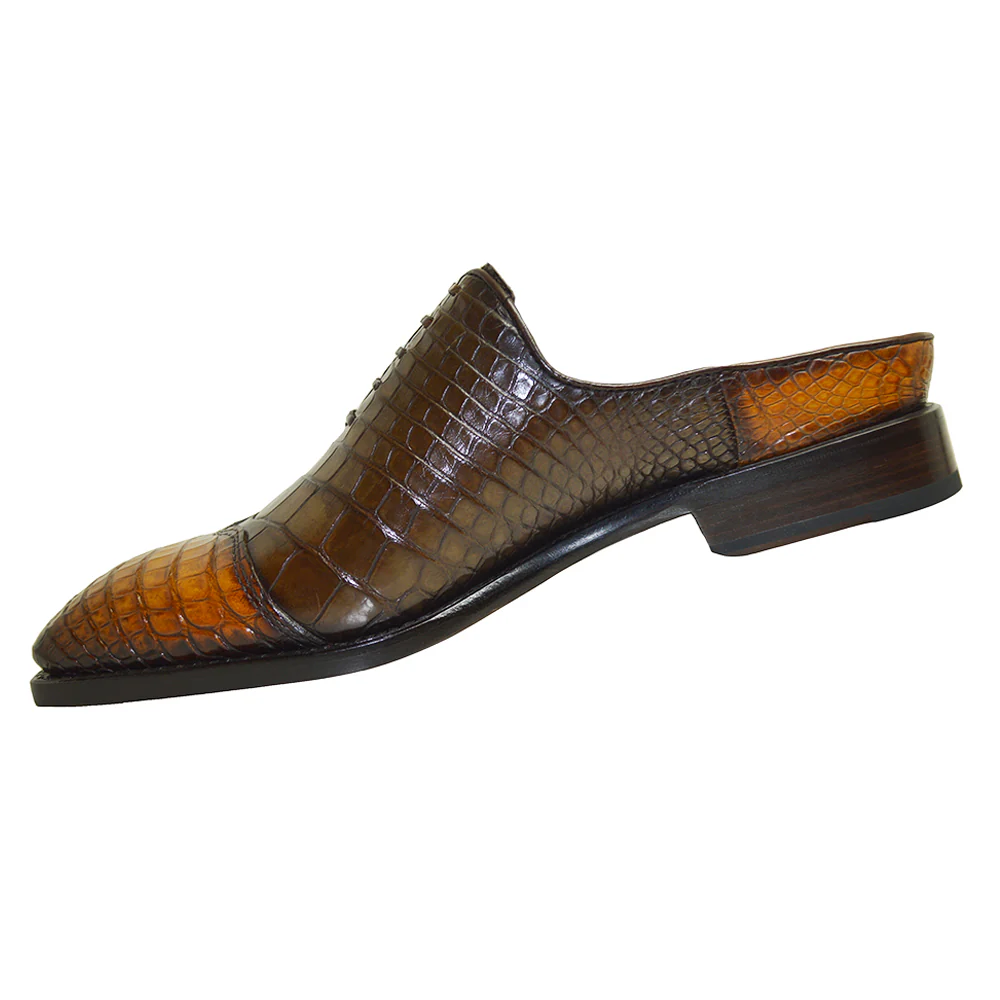 Sheriff Collection 2 Tone Alligator Half Shoe - Image 4