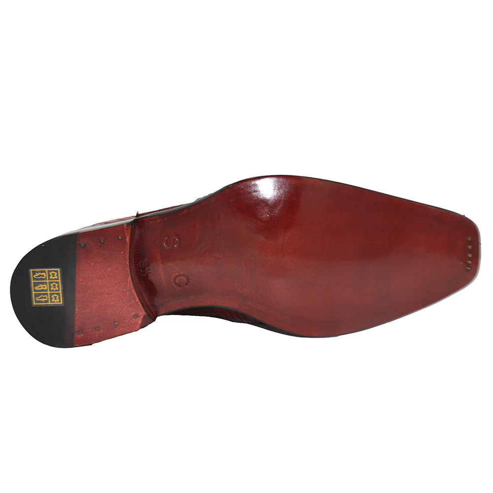Sheriff Collection Burgundy Alligator and Pony Slipper 2413-2002 - Image 3