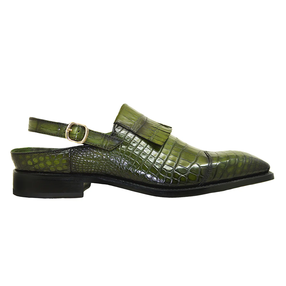 Sheriff Collection 2249 Green Alligator Sandal