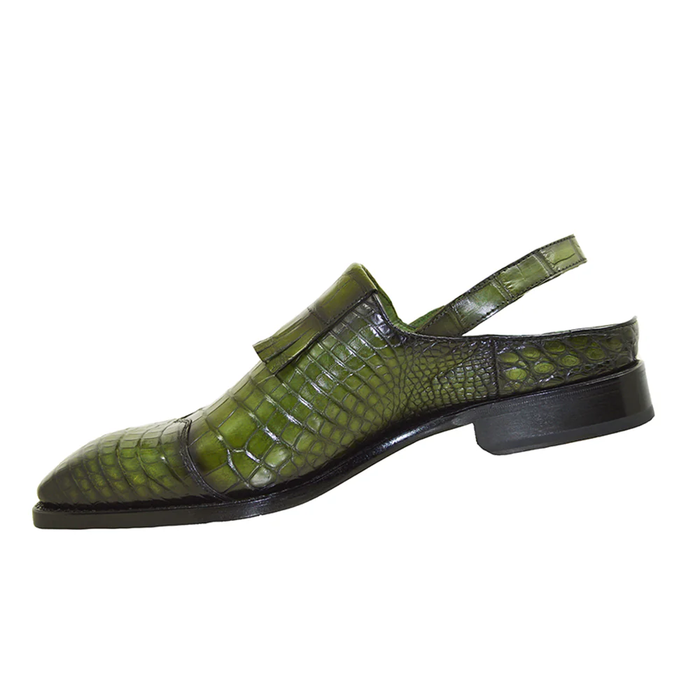 Sheriff Collection 2249 Green Alligator Sandal - Image 2