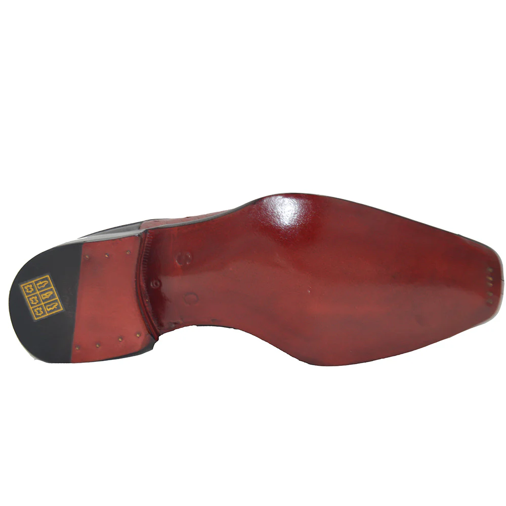 Sheriff Collection 2413-2002 Half Shoes Black and Burgundy Ostrich - Image 5