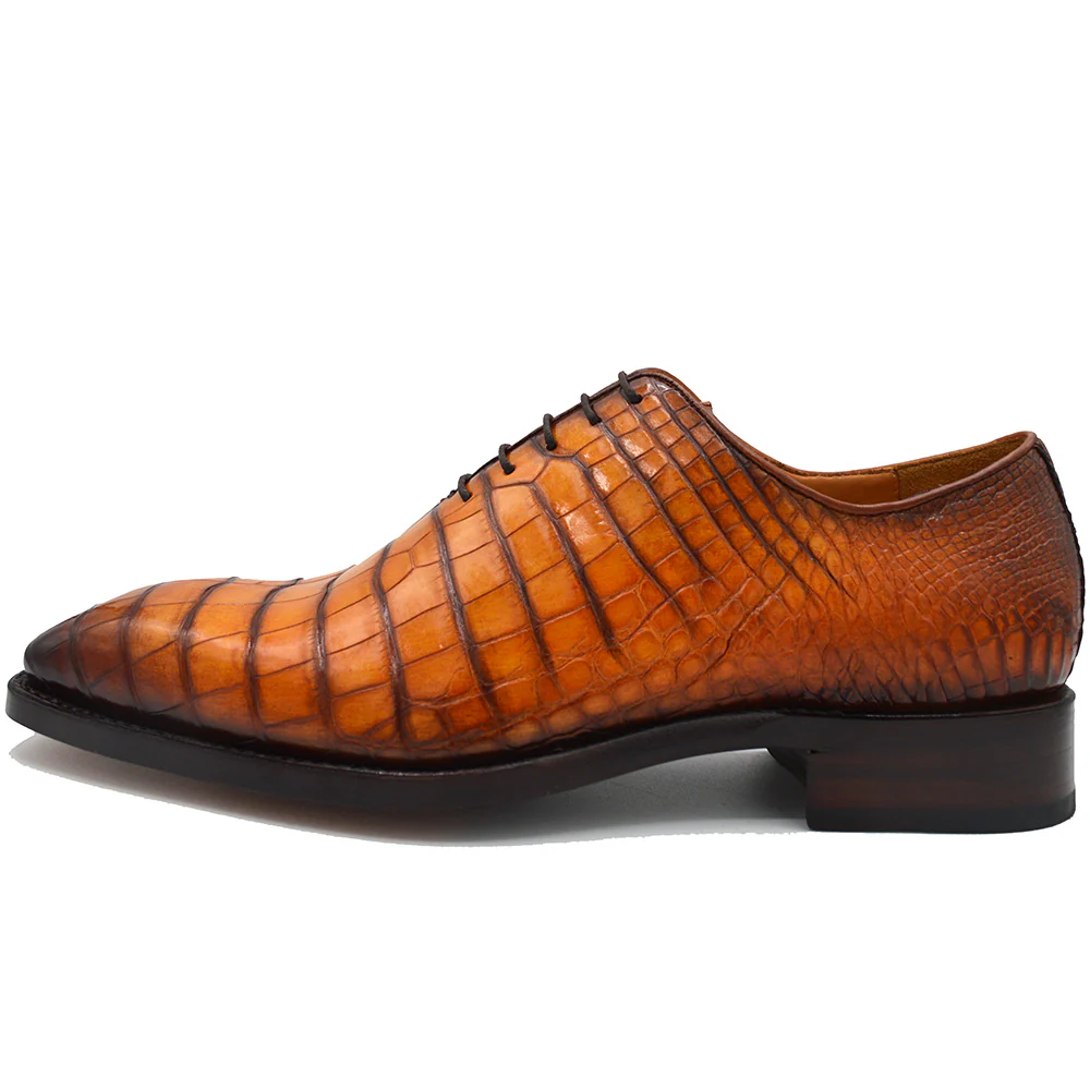 Sheriff Collection Light Caramel Alligator Dress Shoes 1505-2002v2 - Last Pair 30% At Checkout - Image 3