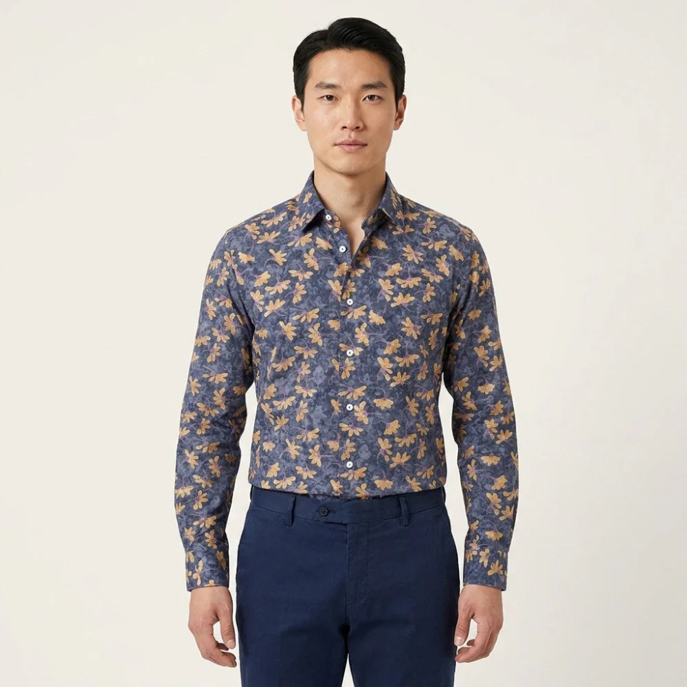 Tarcisio Cotton Button Up Grey Shirt TP10