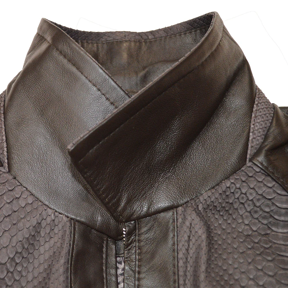 Torras Lambskin Leather and Genuine Python Jacket N82E215A - Image 28