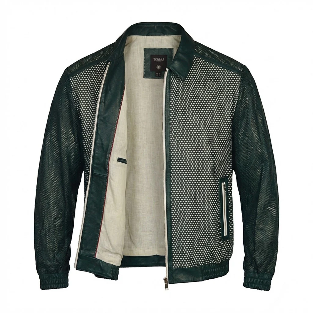 Torras Perforated Light Leather Jacket N87241 - Image 13