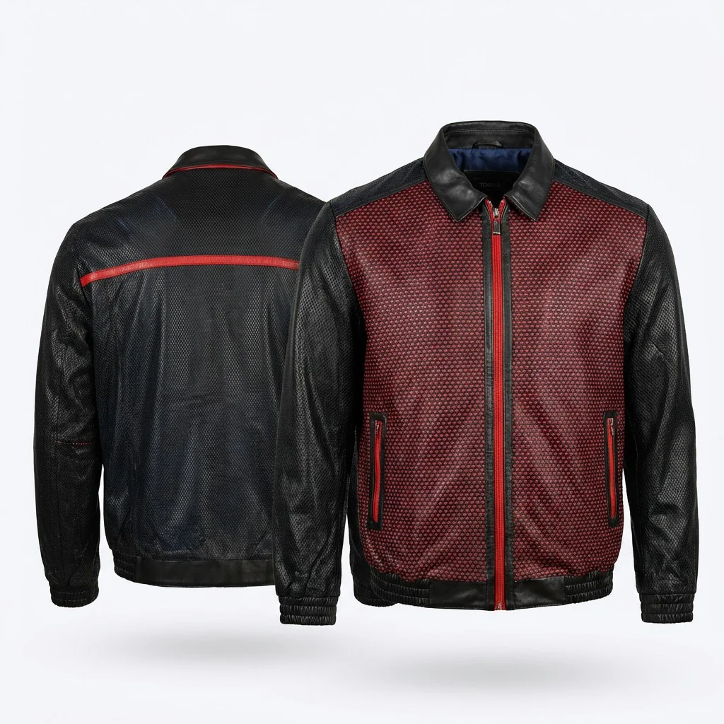 Torras Perforated Light Leather Jacket N87241 - Image 4