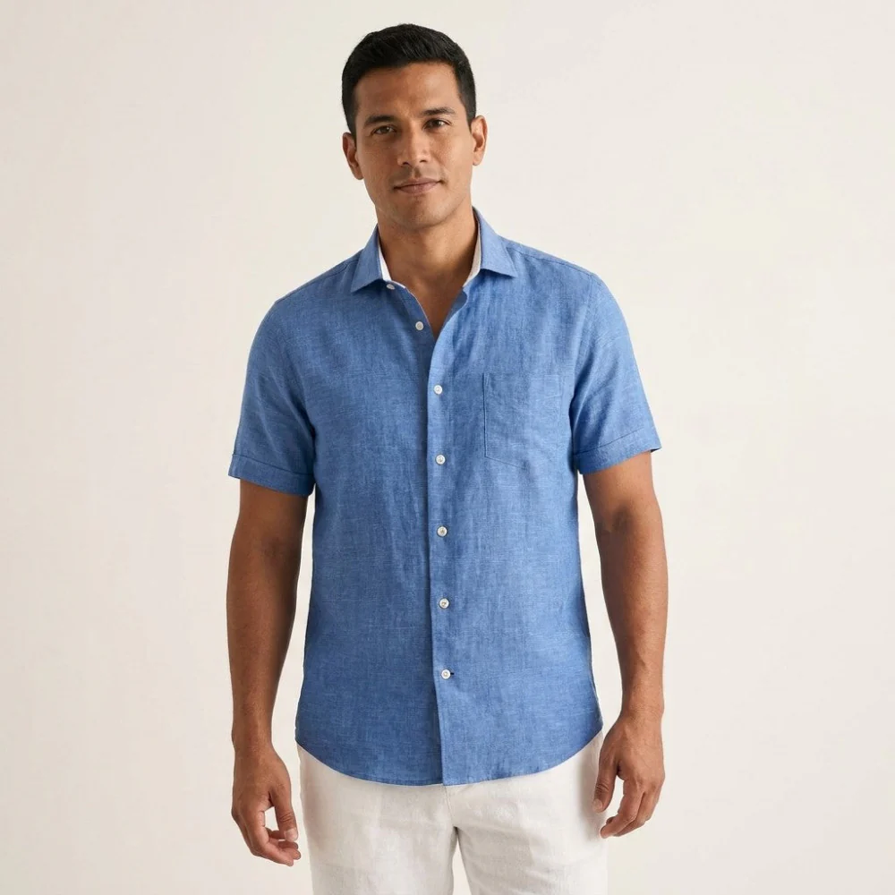 Torras Premium Italian 100% Linen Short-Sleeve Shirt - Image 3