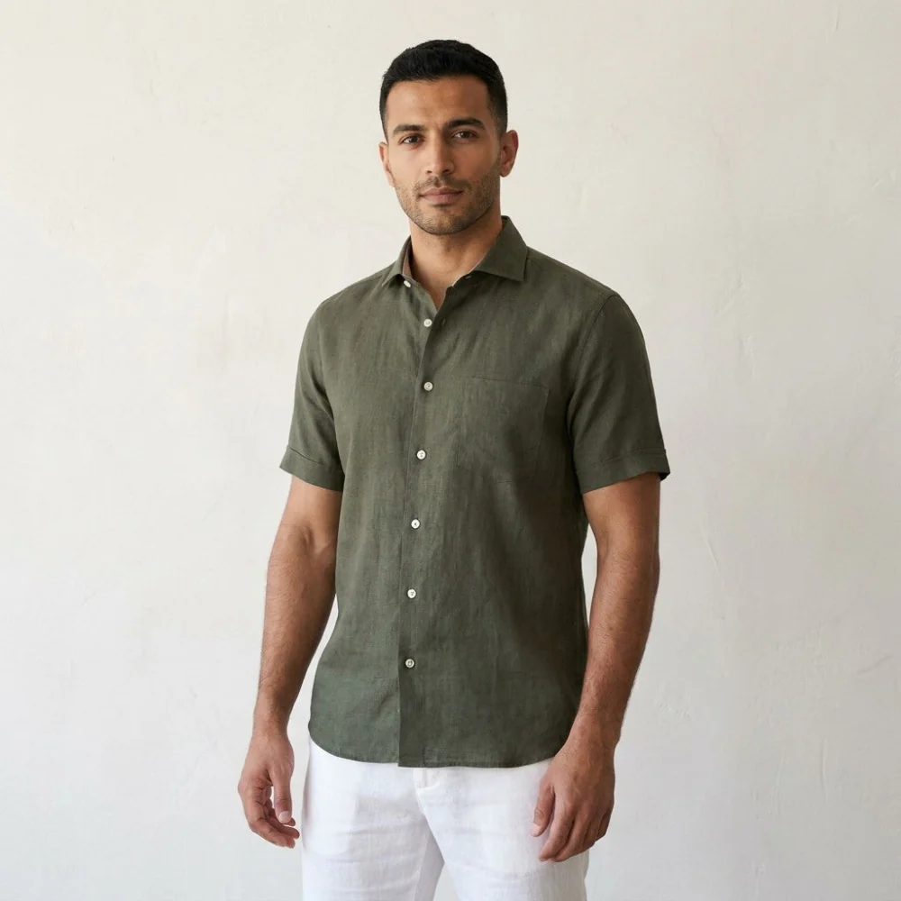 Torras Premium Italian 100% Linen Short-Sleeve Shirt - Image 5