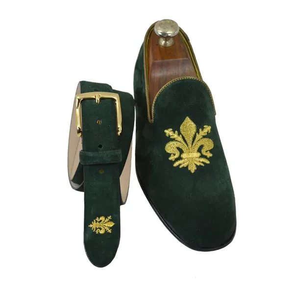 Toscana Mens Suede Crest Belt - Image 3